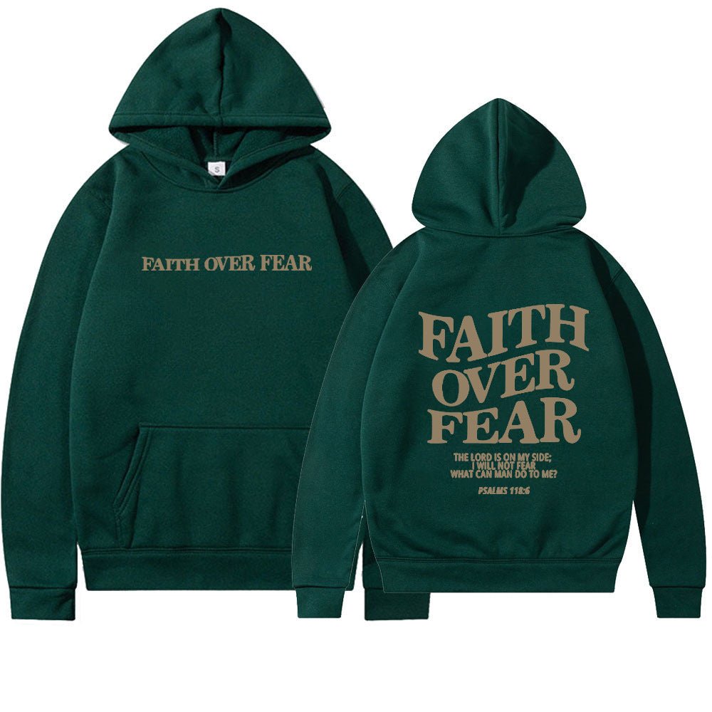 Faith Over Fear Christian Hoodie Christian Sweatshirt Jesus Hoodie Trendy Hoodie Bible Verse Shirt Unisex Aesthetic Clothes - Flex Verona