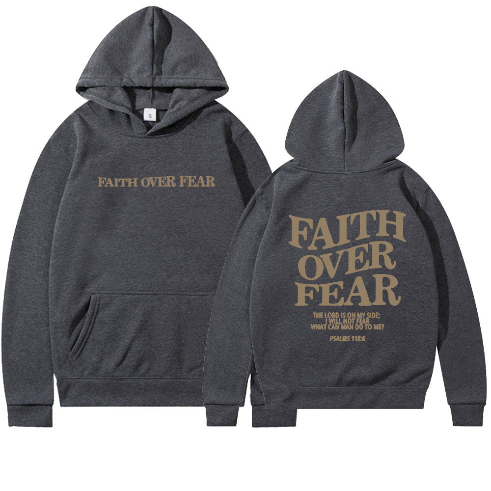 Faith Over Fear Christian Hoodie Christian Sweatshirt Jesus Hoodie Trendy Hoodie Bible Verse Shirt Unisex Aesthetic Clothes - Flex Verona