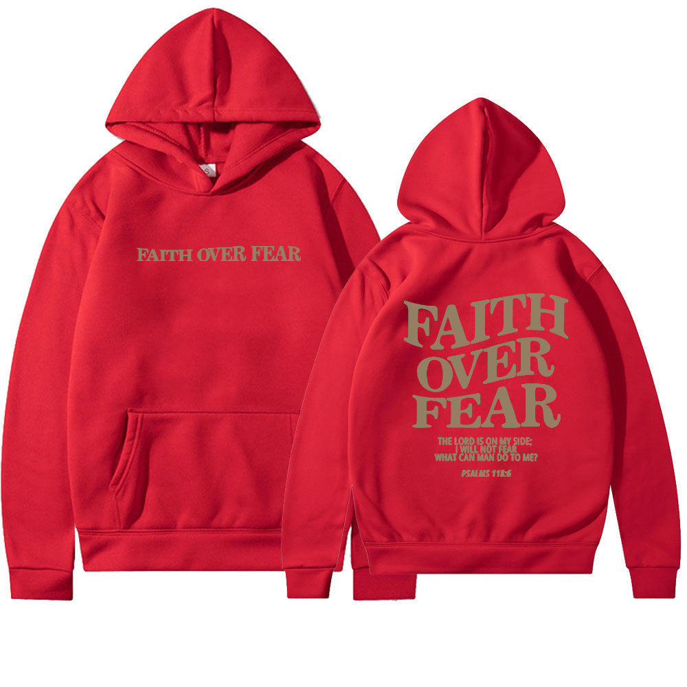 Faith Over Fear Christian Hoodie Christian Sweatshirt Jesus Hoodie Trendy Hoodie Bible Verse Shirt Unisex Aesthetic Clothes - Flex Verona