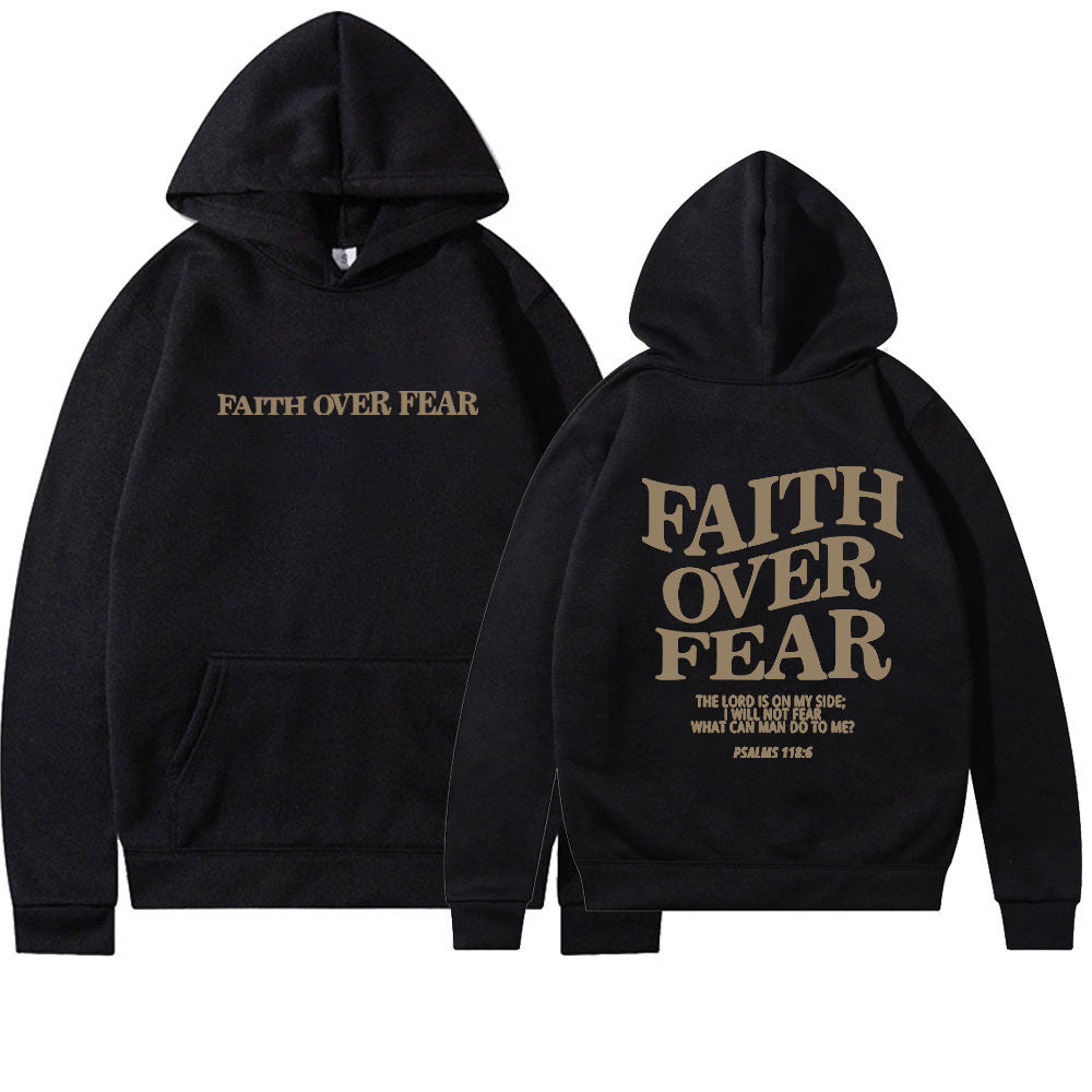 Faith Over Fear Christian Hoodie Christian Sweatshirt Jesus Hoodie Trendy Hoodie Bible Verse Shirt Unisex Aesthetic Clothes - Flex Verona