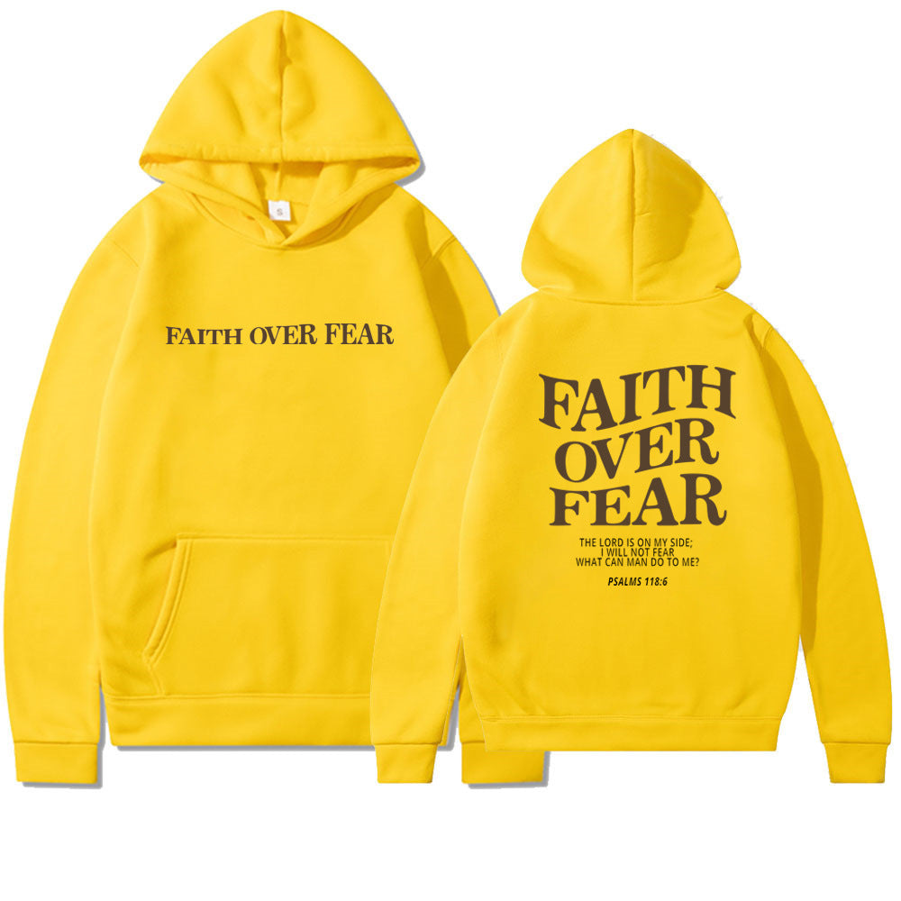 Faith Over Fear Christian Hoodie Christian Sweatshirt Jesus Hoodie Trendy Hoodie Bible Verse Shirt Unisex Aesthetic Clothes - Flex Verona