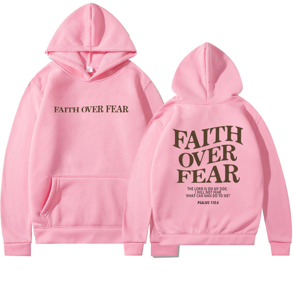 Faith Over Fear Christian Hoodie Christian Sweatshirt Jesus Hoodie Trendy Hoodie Bible Verse Shirt Unisex Aesthetic Clothes - Flex Verona