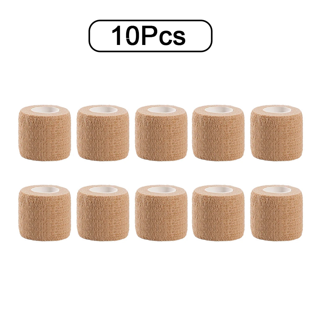 10 Rolls Athletic Wrap Tape Self Adhesive Elastic Bandage Elastoplast Sports Protector Knee Finger Shoulder Tattoo Accessories - Flex Verona