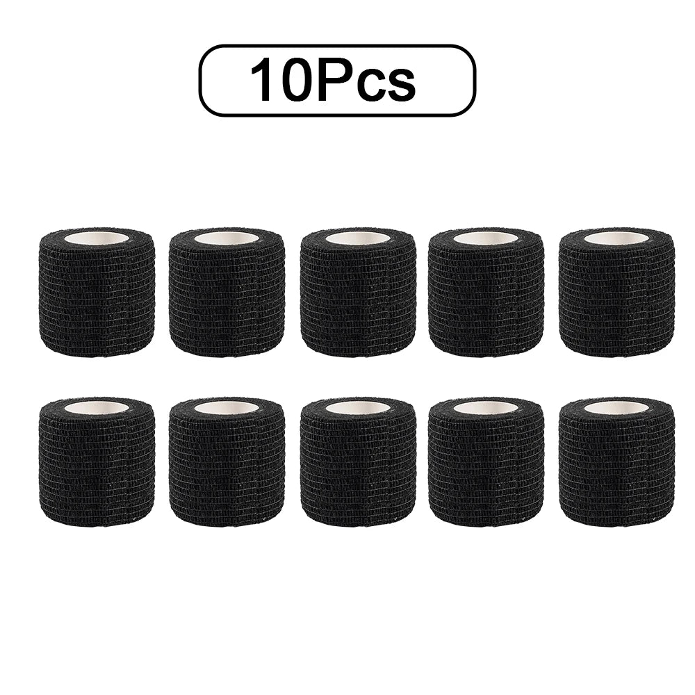 10 Rolls Athletic Wrap Tape Self Adhesive Elastic Bandage Elastoplast Sports Protector Knee Finger Shoulder Tattoo Accessories - Flex Verona
