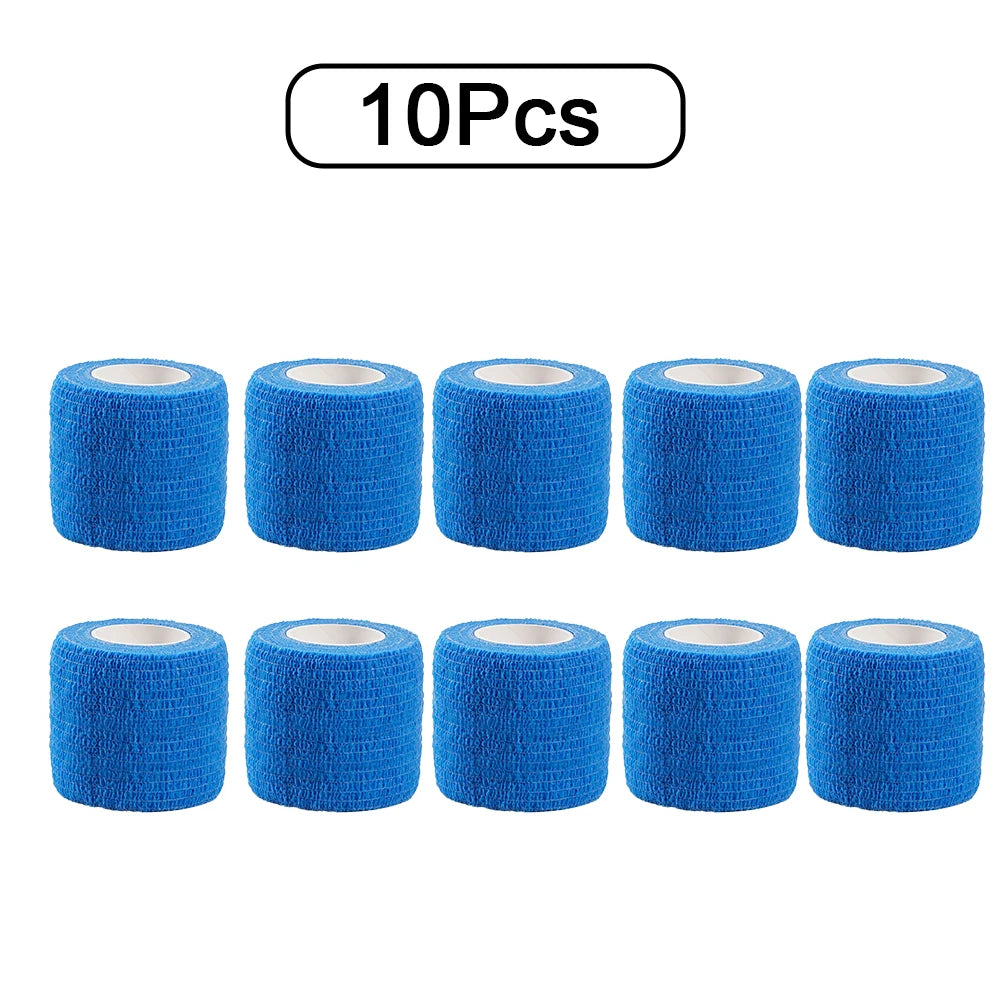 10 Rolls Athletic Wrap Tape Self Adhesive Elastic Bandage Elastoplast Sports Protector Knee Finger Shoulder Tattoo Accessories - Flex Verona