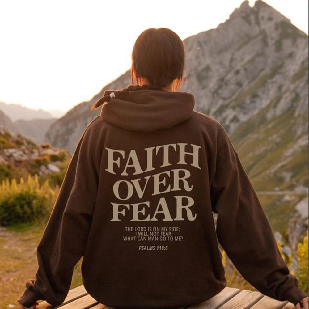 Faith Over Fear Christian Hoodie Christian Sweatshirt Jesus Hoodie Trendy Hoodie Bible Verse Shirt Unisex Aesthetic Clothes - Flex Verona