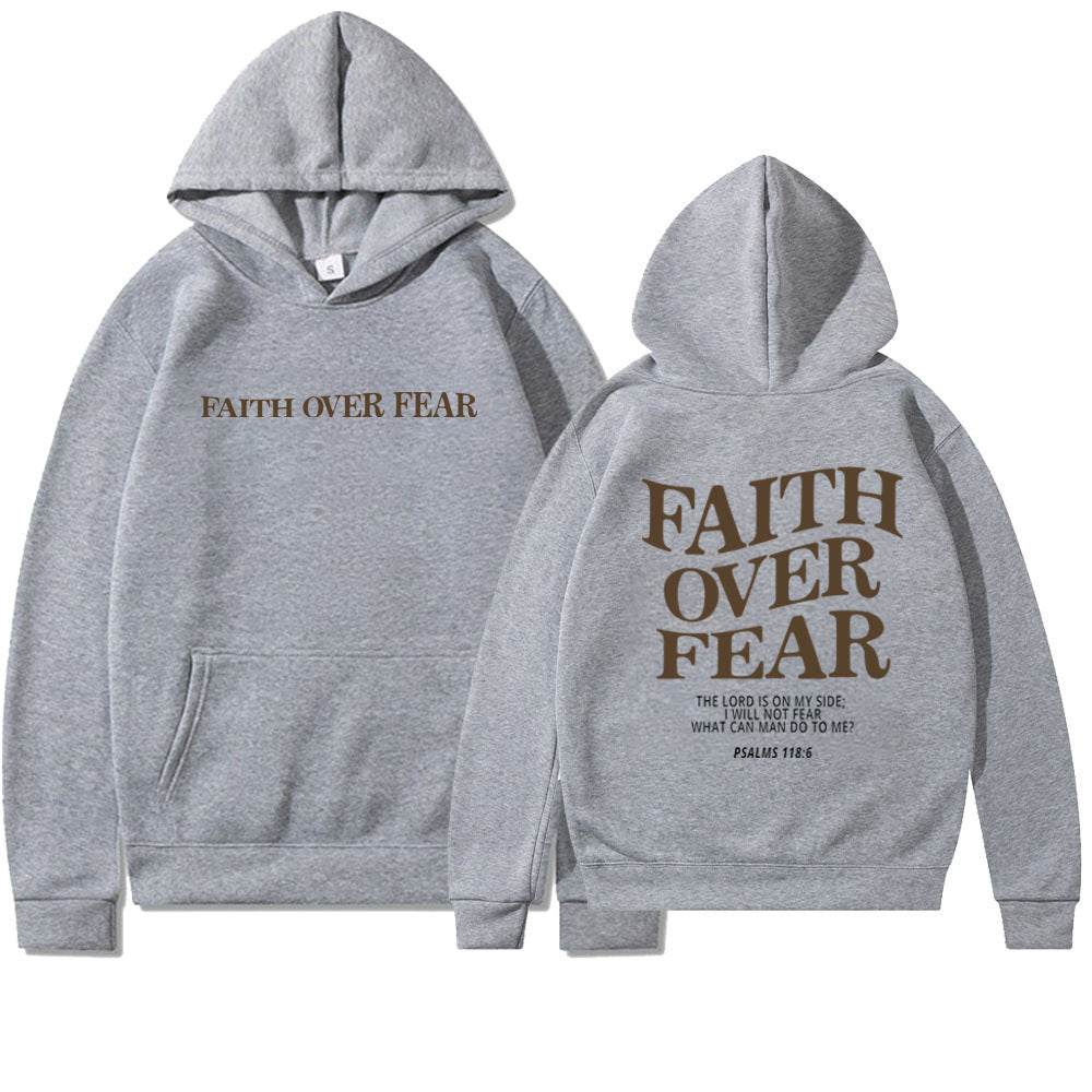 Faith Over Fear Christian Hoodie Christian Sweatshirt Jesus Hoodie Trendy Hoodie Bible Verse Shirt Unisex Aesthetic Clothes - Flex Verona