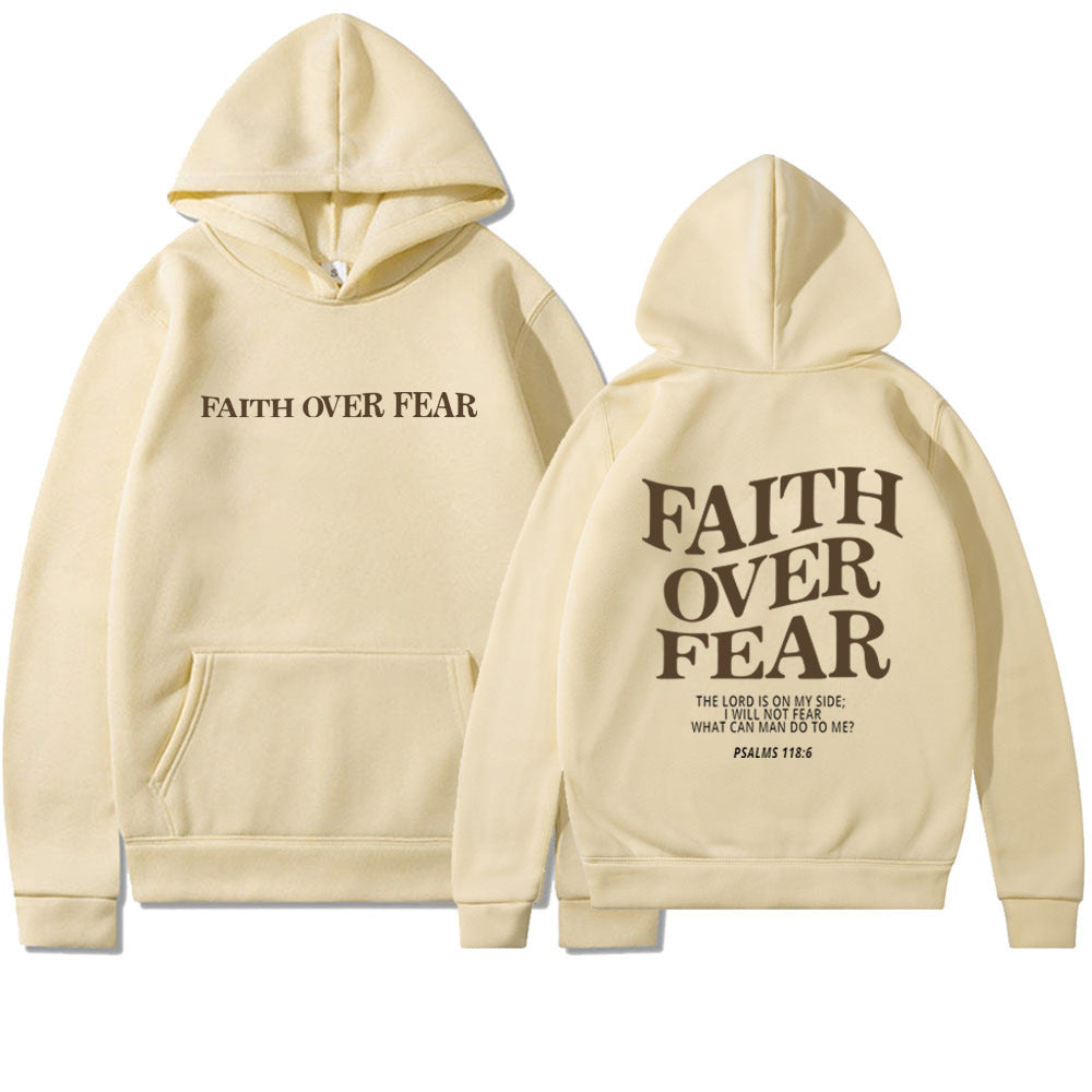 Faith Over Fear Christian Hoodie Christian Sweatshirt Jesus Hoodie Trendy Hoodie Bible Verse Shirt Unisex Aesthetic Clothes - Flex Verona