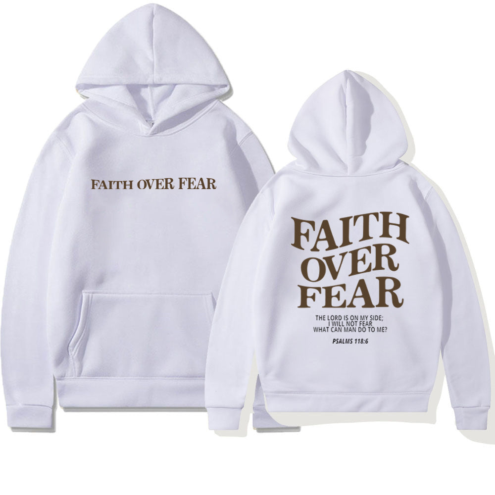 Faith Over Fear Christian Hoodie Christian Sweatshirt Jesus Hoodie Trendy Hoodie Bible Verse Shirt Unisex Aesthetic Clothes - Flex Verona