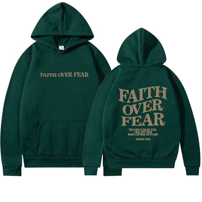 Faith Over Fear Christian Hoodie Christian Sweatshirt Jesus Hoodie Trendy Hoodie Bible Verse Shirt Unisex Aesthetic Clothes - Flex Verona