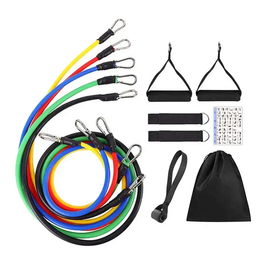 11 Set Pull Rope, Resistance Bands, Portable Fitness Equipment, Ankle Strap, Chest Expander, Elastic Exercise Band