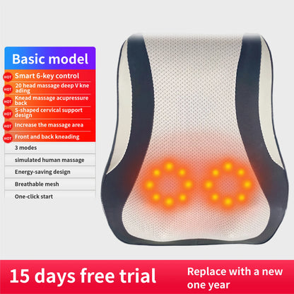 Head Neck Body Massager Back Pillow with Heating Vibrating Massage - Flex Verona