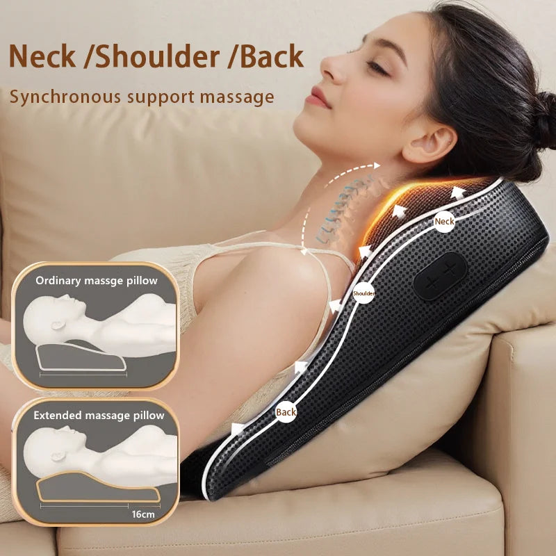 Head Neck Body Massager Back Pillow with Heating Vibrating Massage - Flex Verona