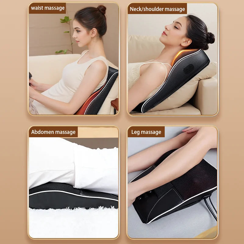 Head Neck Body Massager Back Pillow with Heating Vibrating Massage - Flex Verona