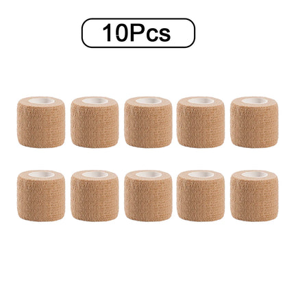 10 Rolls Athletic Wrap Tape Self Adhesive Elastic Bandage Elastoplast Sports Protector Knee Finger Shoulder Tattoo Accessories - Flex Verona