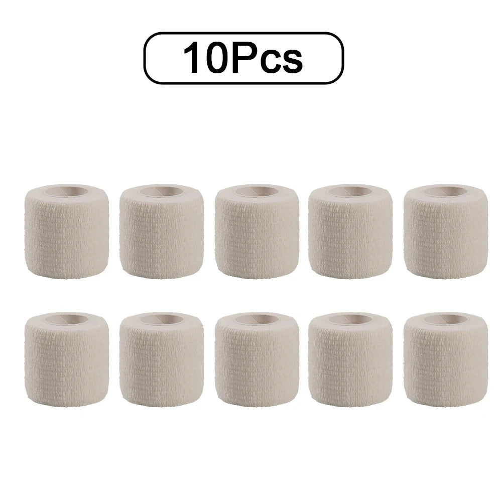 10 Rolls Athletic Wrap Tape Self Adhesive Elastic Bandage Elastoplast Sports Protector Knee Finger Shoulder Tattoo Accessories - Flex Verona