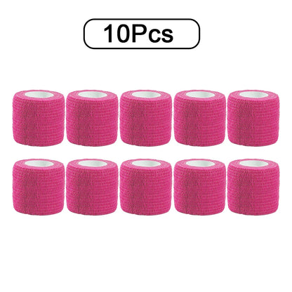 10 Rolls Athletic Wrap Tape Self Adhesive Elastic Bandage Elastoplast Sports Protector Knee Finger Shoulder Tattoo Accessories - Flex Verona