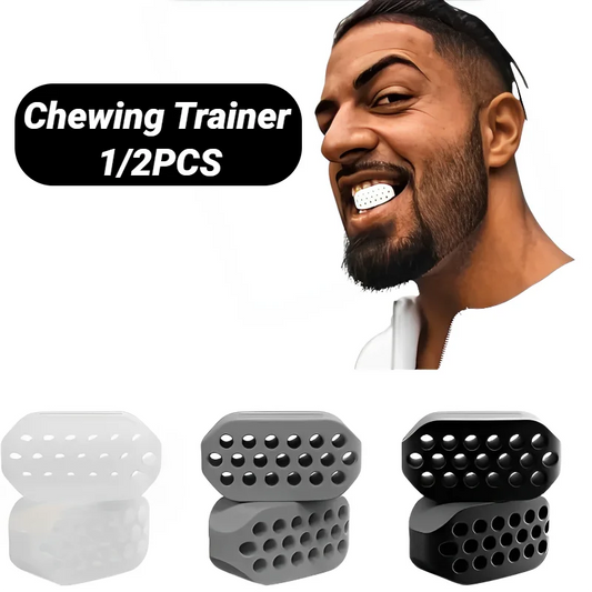 2Pcs Jaw Exerciser Fitness Jawline Muscle Training Double Chin Reducer Neck Face Slimming Mouth Silicone Chew