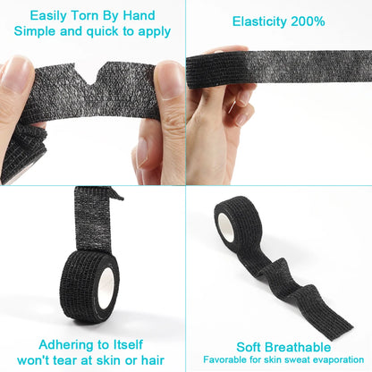 10 Rolls Athletic Wrap Tape Self Adhesive Elastic Bandage Elastoplast Sports Protector Knee Finger Shoulder Tattoo Accessories - Flex Verona