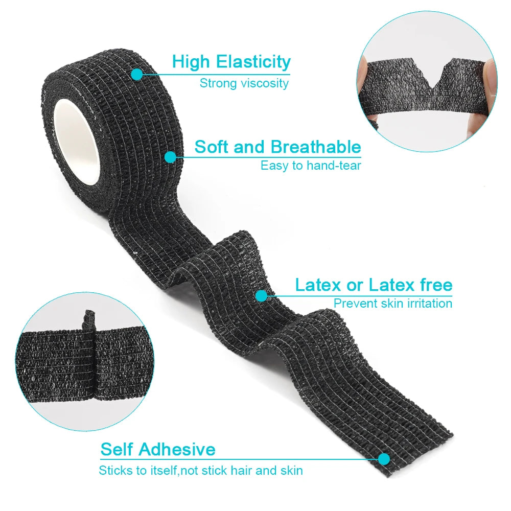 10 Rolls Athletic Wrap Tape Self Adhesive Elastic Bandage Elastoplast Sports Protector Knee Finger Shoulder Tattoo Accessories - Flex Verona