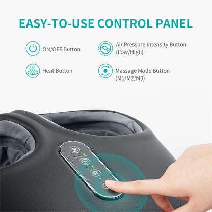 Foot Massager Machine Deep Kneading with Heat Air Compression Roller Vibration Massage - Flex Verona