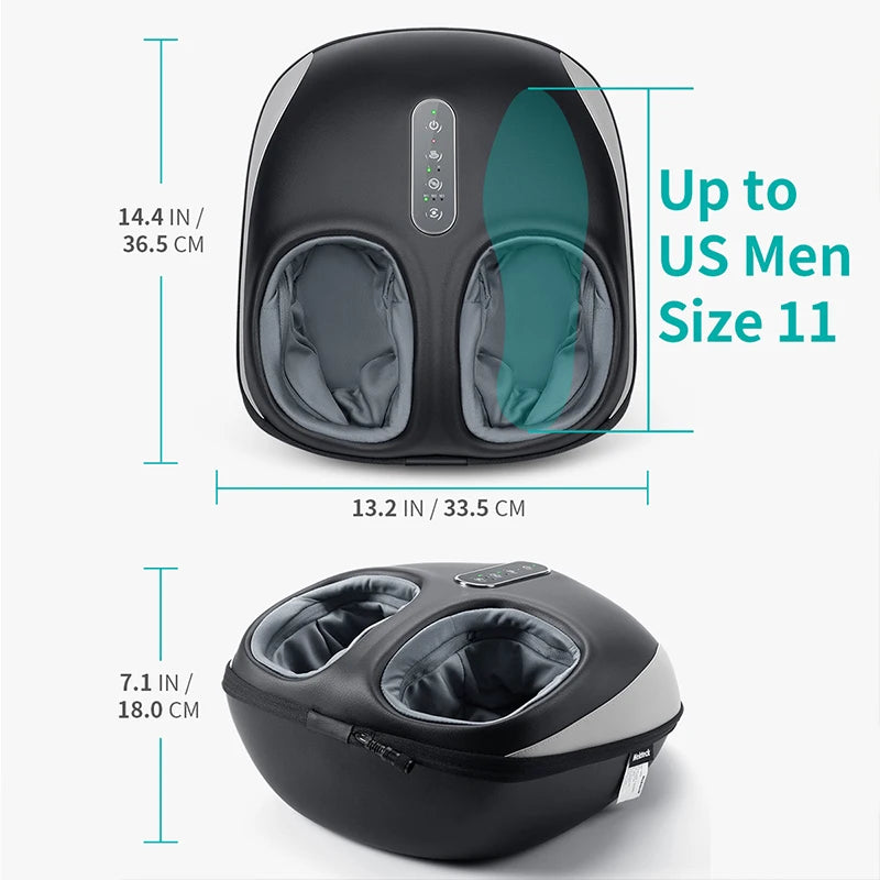 Foot Massager Machine Deep Kneading with Heat Air Compression Roller Vibration Massage - Flex Verona