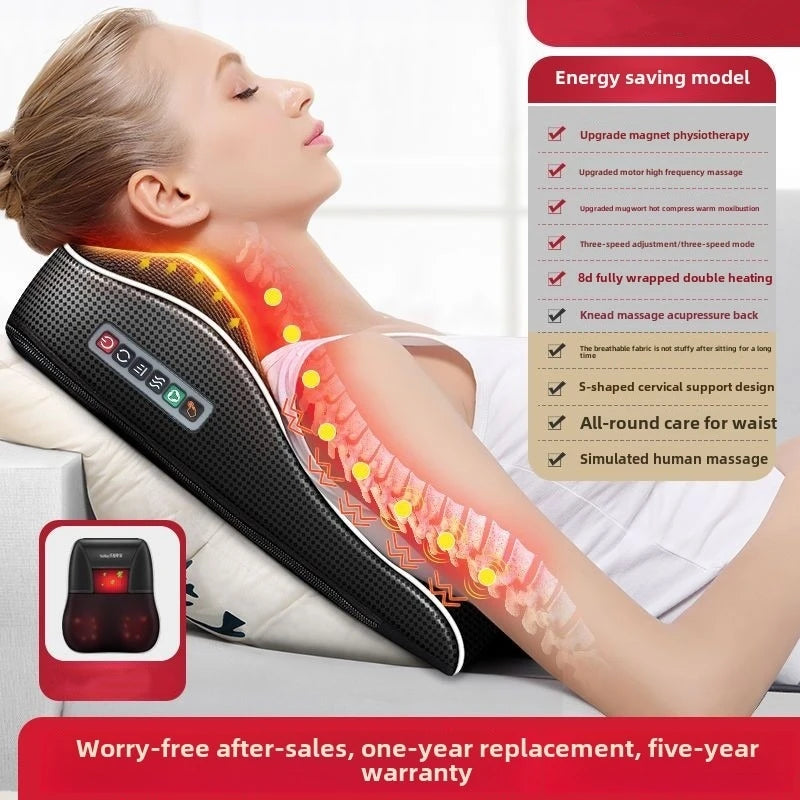 Head Neck Body Massager Back Pillow with Heating Vibrating Massage - Flex Verona