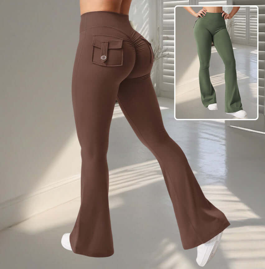 Yoga Fitness Flared Pants With Pockets - Flex Verona