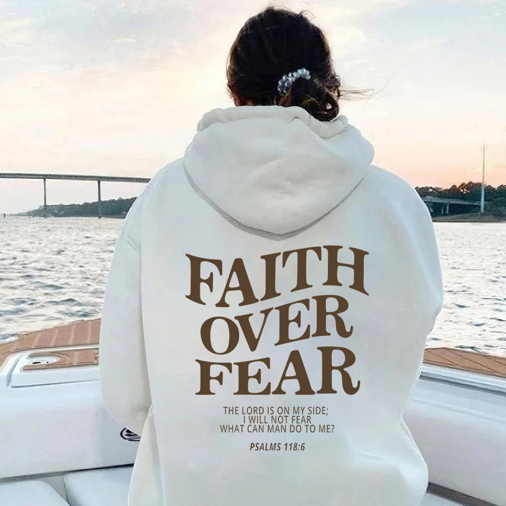 Faith Over Fear Christian Hoodie Christian Sweatshirt Jesus Hoodie Trendy Hoodie Bible Verse Shirt Unisex Aesthetic Clothes - Flex Verona